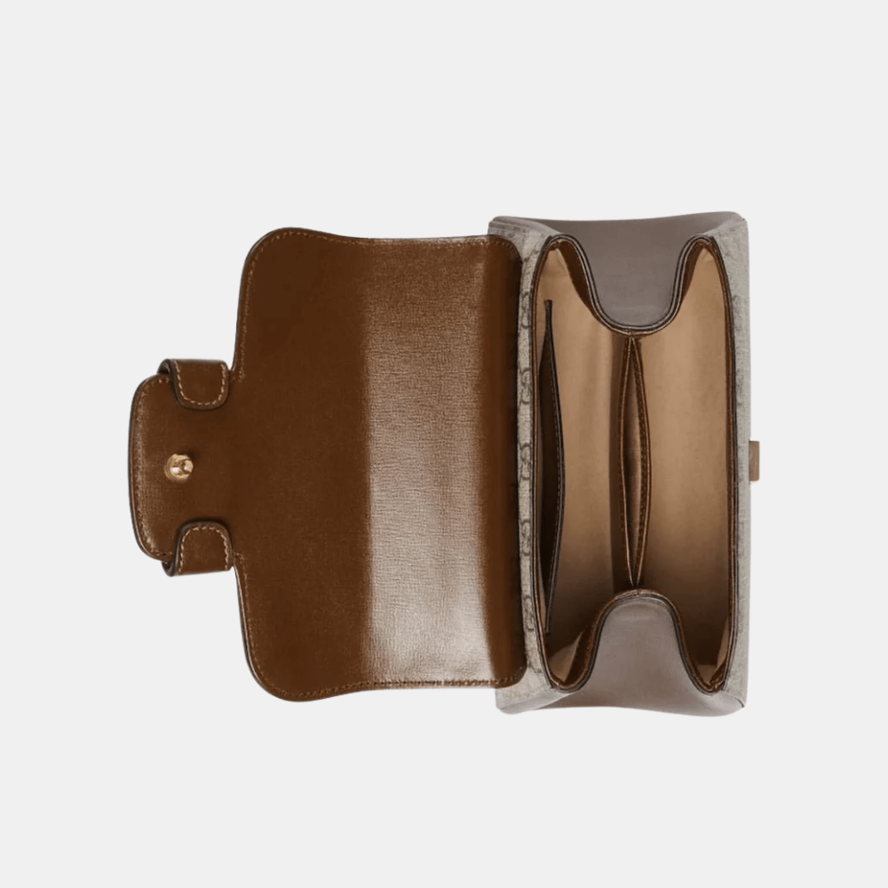 Gucci Horsebit 1955 Mini Top Handle Bag In Light Brown Canvas - DIVA ONLINE STORE