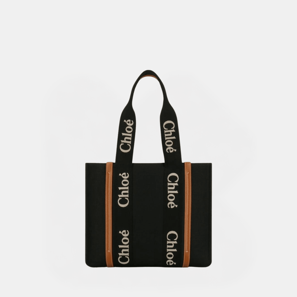 Chloé Medium Woody Tote Bag in Linen - DIVA ONLINE STORE