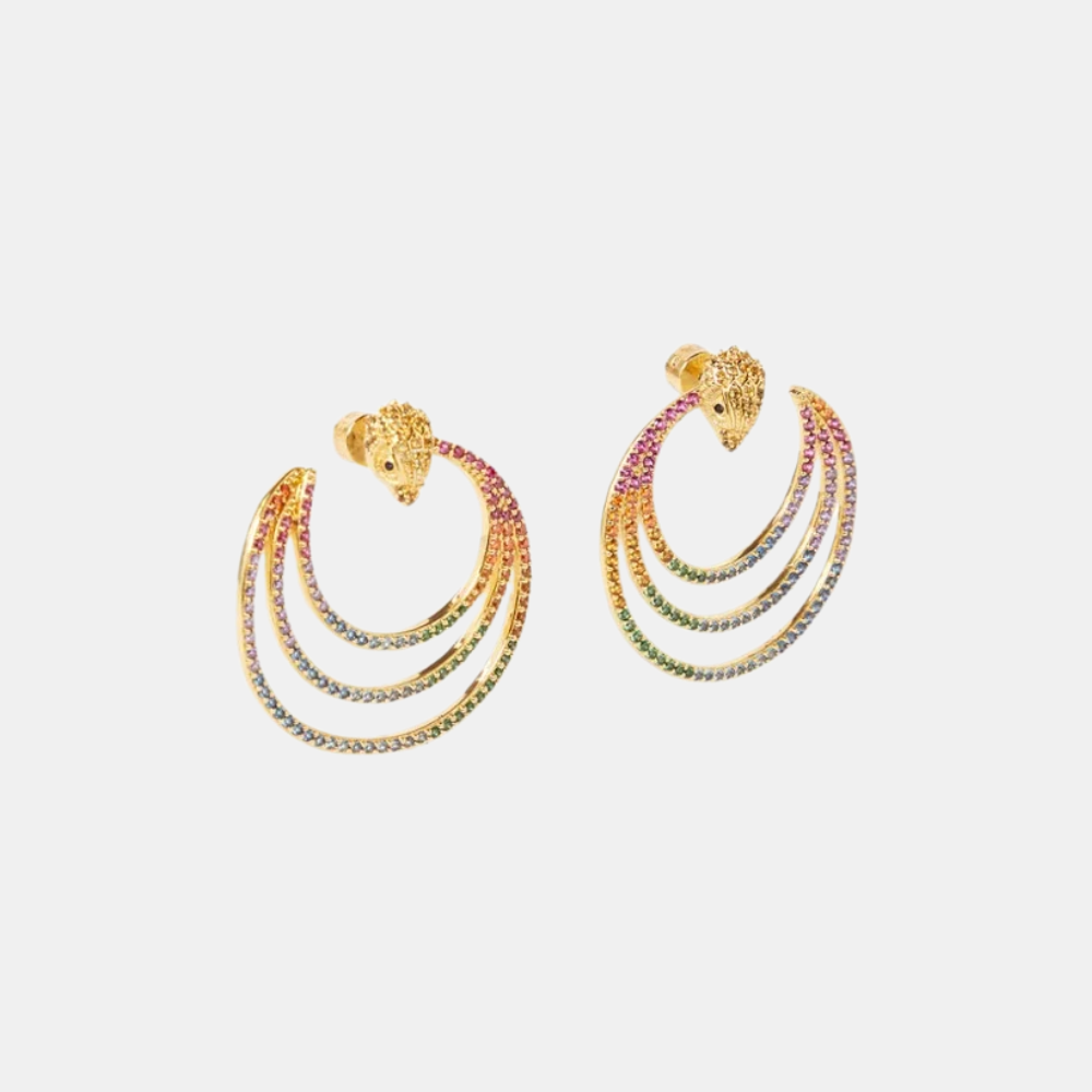Kurt Geiger Rainbow Triple Hoop Earrings