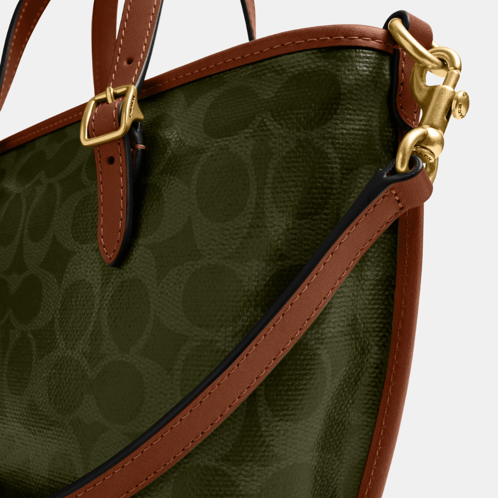 Coach Taxi 21 Tote Bag In Signature Canvas (Olive Sable) - DIVA ONLINE STORE