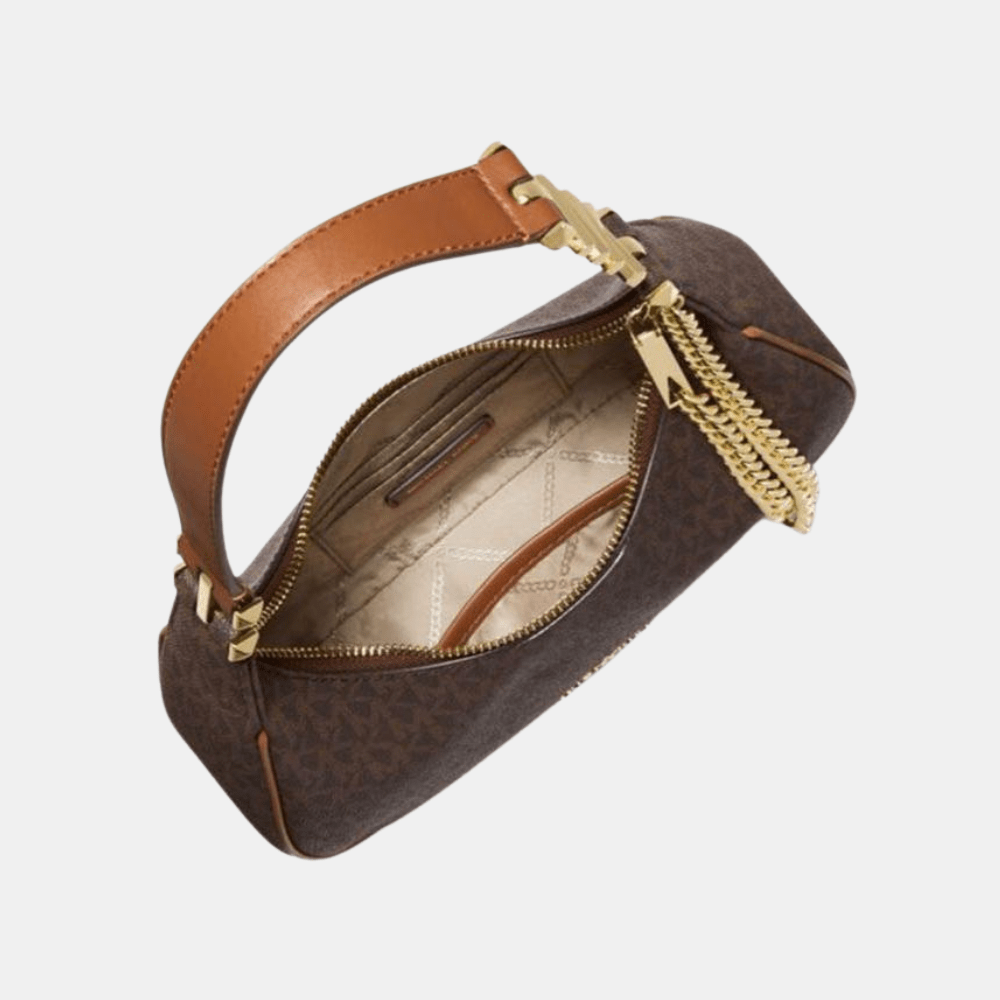 Michael Kors Piper Small Logo Shoulder Bag in Signature Monogram Canvas - DIVA ONLINE STORE