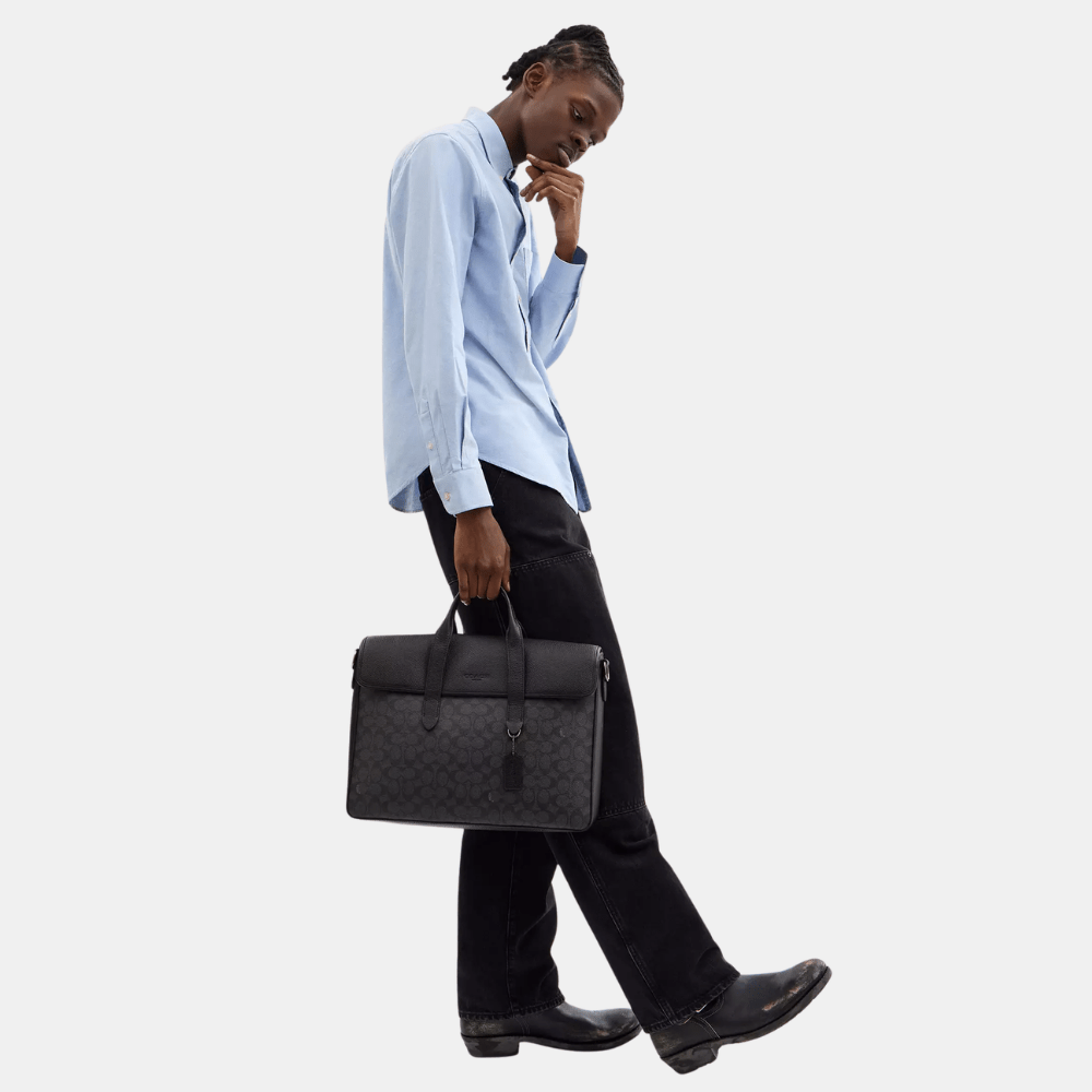 Coach Sullivan Portfolio Brief In Signature Canvas - DIVA ONLINE STORE