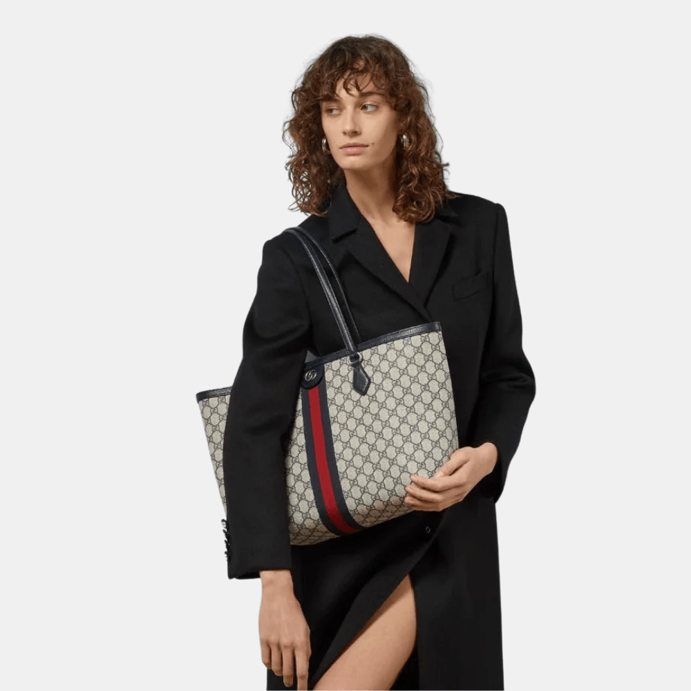 Gucci Ophidia Medium Tote Bag (Blue/Beige) - DIVA ONLINE STORE