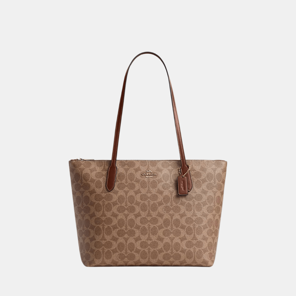 Coach Zip Top Tote Bag In Signature Canvas - DIVA ONLINE STORE