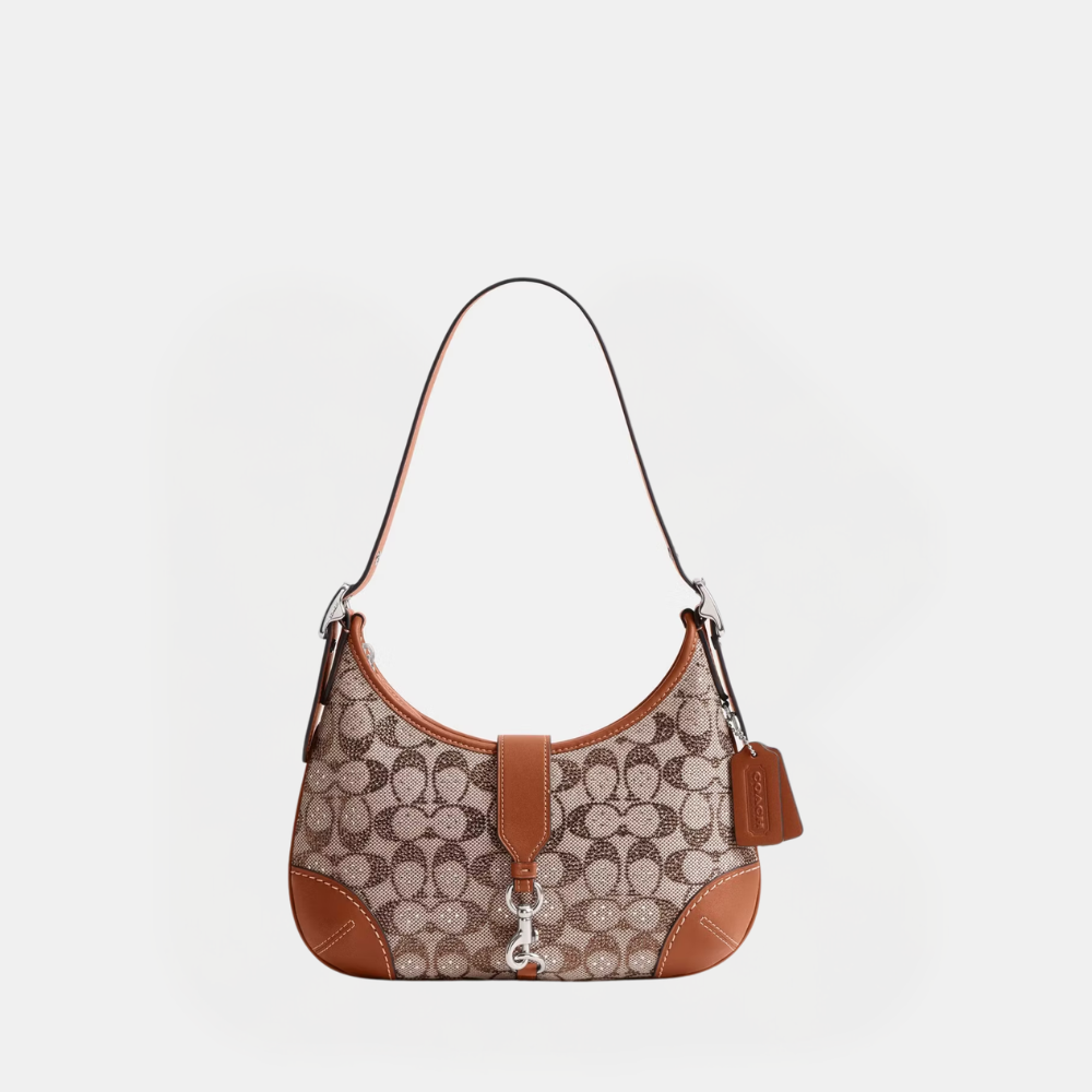 Coach Hamptons Hobo Bag In Crystal Signature Jacquard