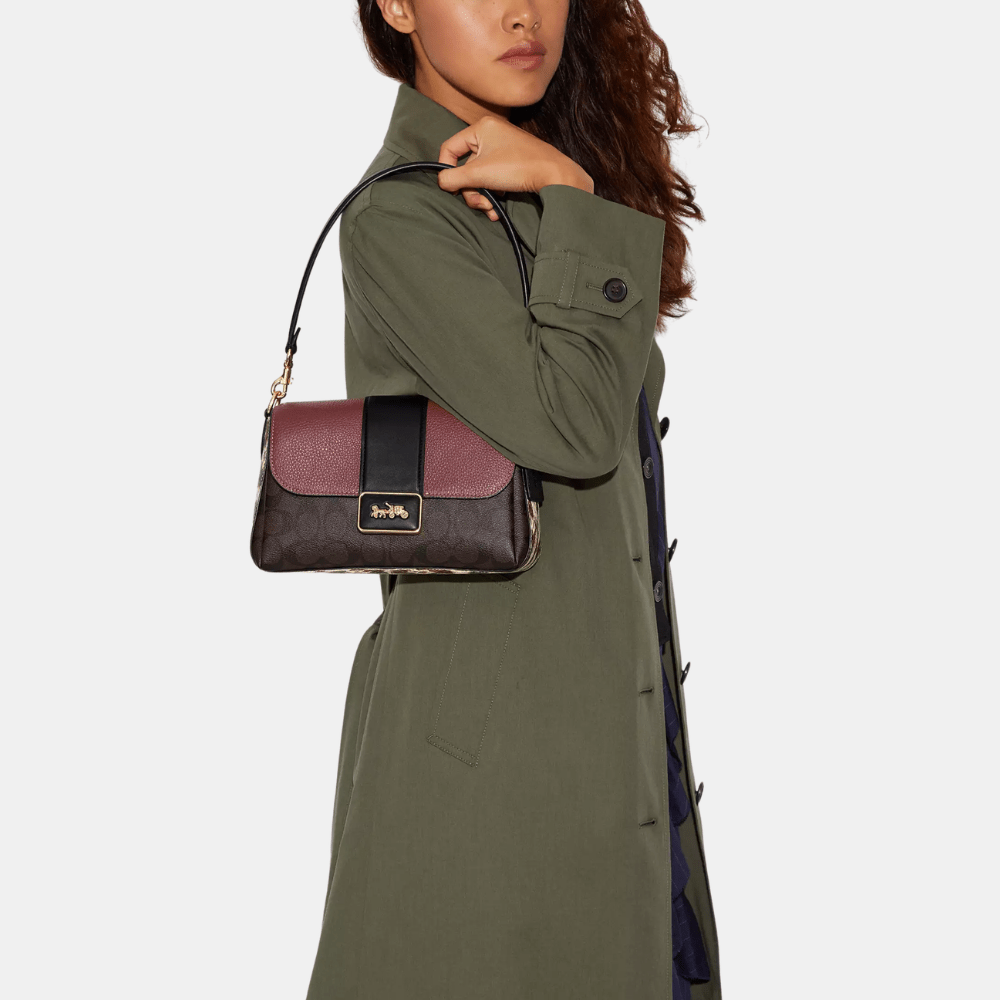 Coach Grace Shoulder Bag In Signature Canvas (Brown Black Multi) - DIVA ONLINE STORE