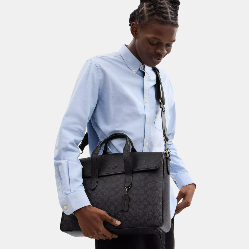 Coach Sullivan Portfolio Brief In Signature Canvas
