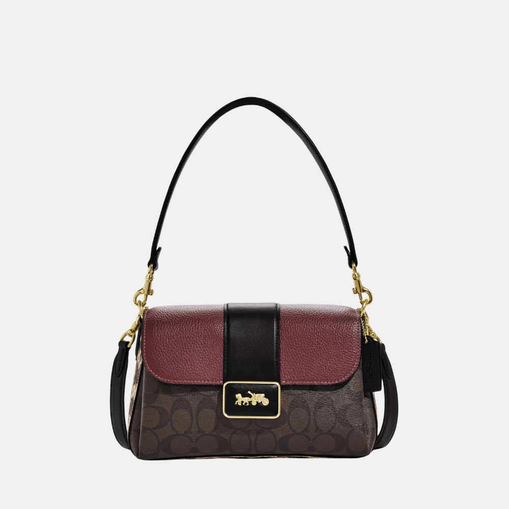 Coach Grace Shoulder Bag In Signature Canvas (Brown Black Multi) - DIVA ONLINE STORE
