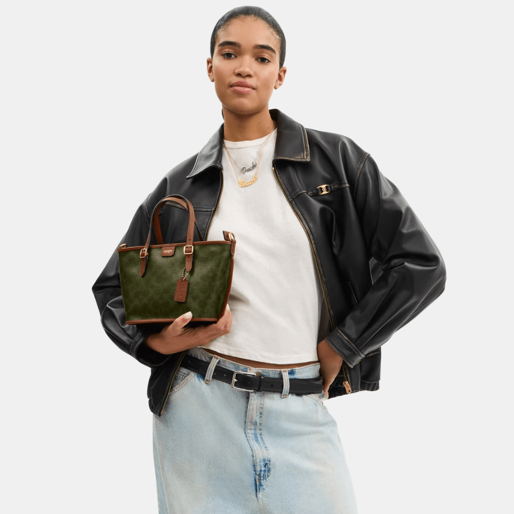 Coach Taxi 21 Tote Bag In Signature Canvas (Olive Sable) - DIVA ONLINE STORE