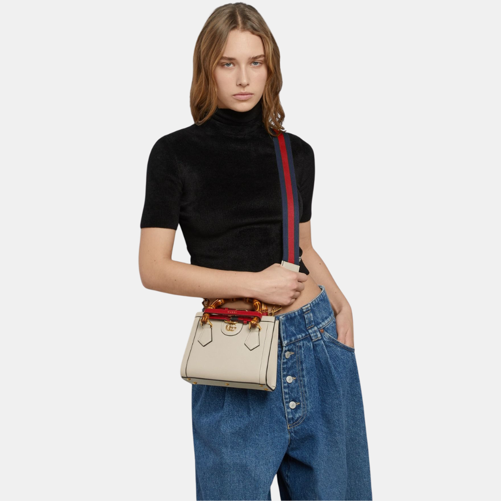Gucci Diana Mini Tote Bag (White)