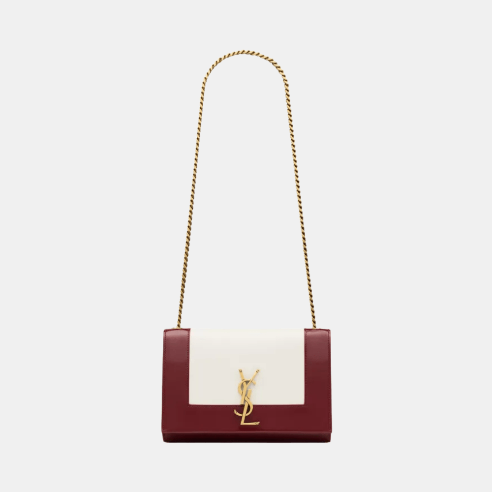 Saint Laurent Kate Small Shoulder Bag (Oxblood/Off White) - DIVA ONLINE STORE