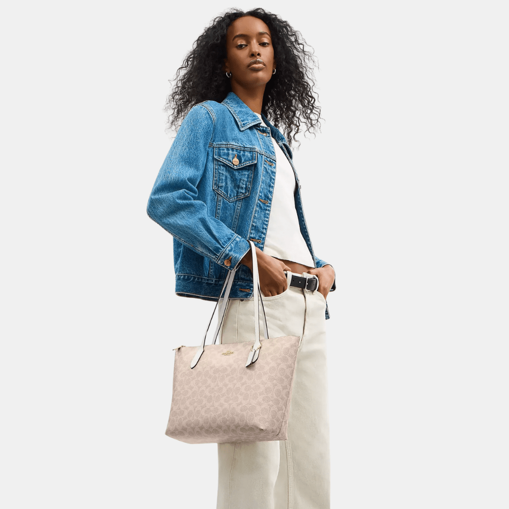 Coach Zip Top Tote Bag In Signature Canvas - DIVA ONLINE STORE