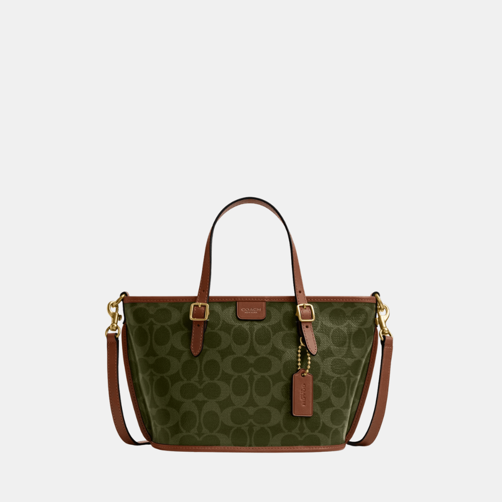 Coach Taxi 21 Tote Bag In Signature Canvas (Olive Sable) - DIVA ONLINE STORE