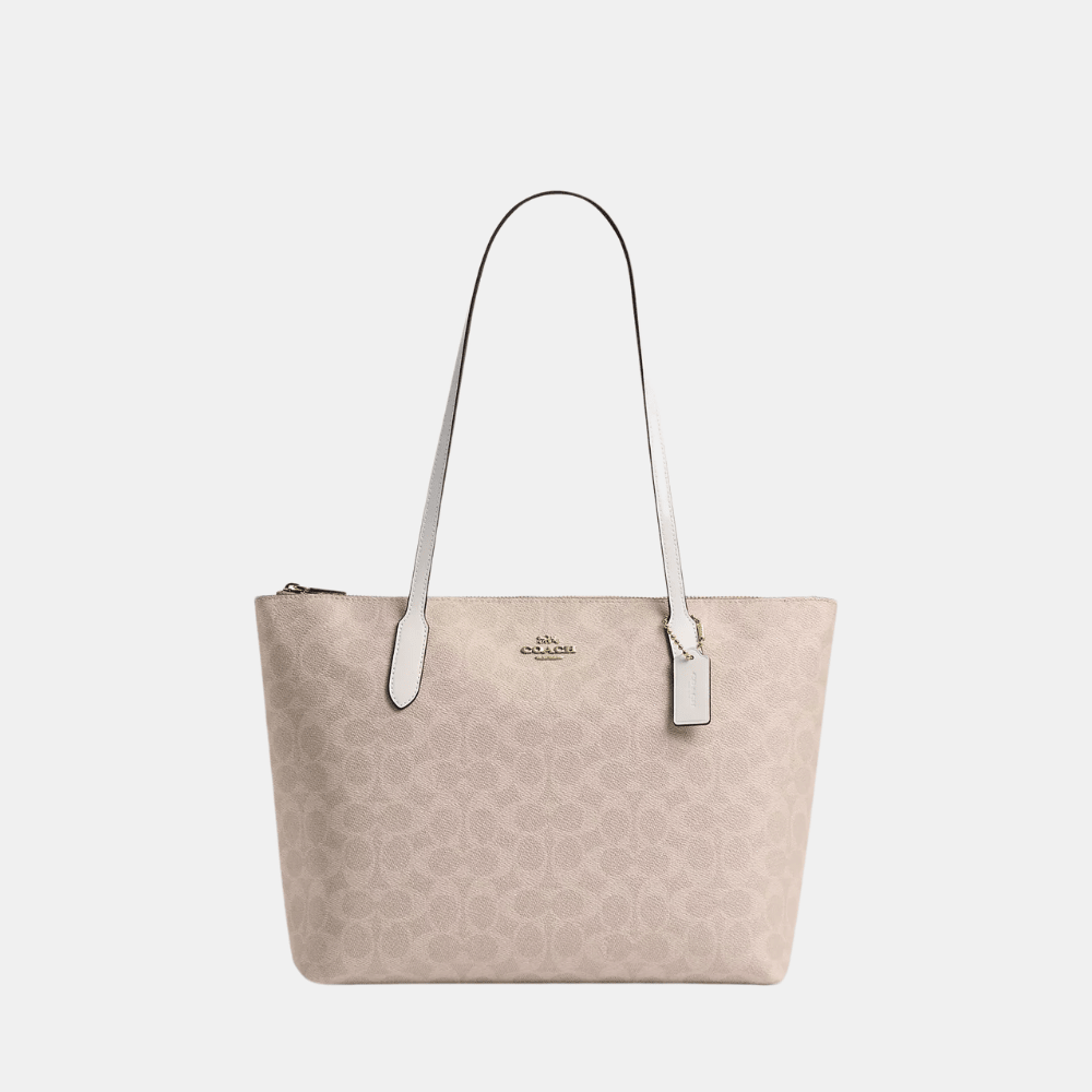 Coach Zip Top Tote Bag In Signature Canvas - DIVA ONLINE STORE