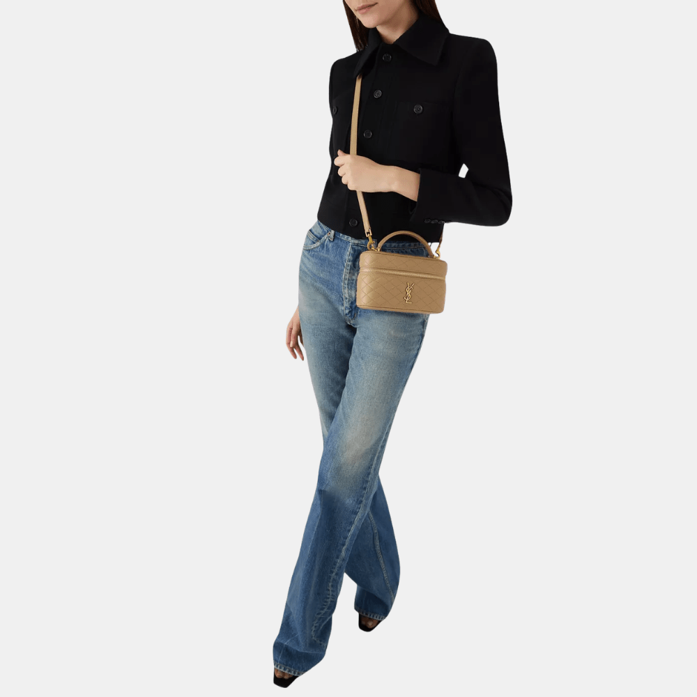 Saint Laurent Gaby Vanity In Lambskin (DK Toffee) - DIVA ONLINE STORE