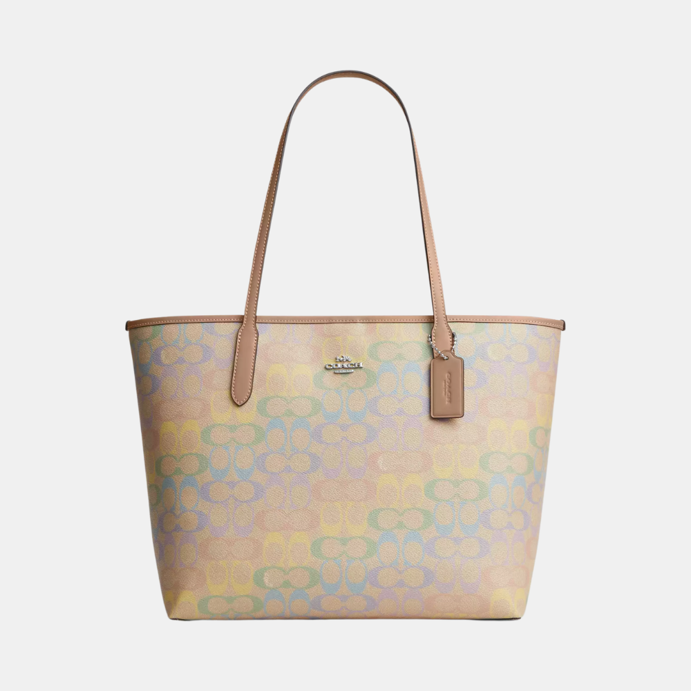 Coach City Tote Bag In Rainbow Signature Canvas
