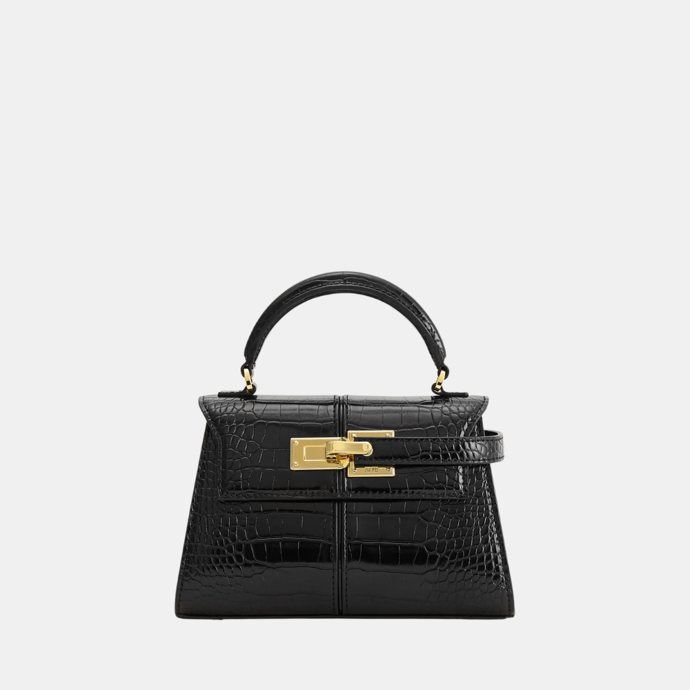 JW Pei Elise Top Handle Bag (Black Croc)