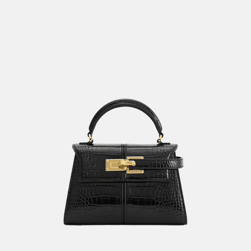 JW Pei Elise Top Handle Bag (Black Croc) - DIVA ONLINE STORE