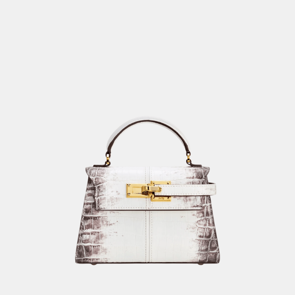 JW Pei Elise Top Handle Bag (White Croc) - DIVA ONLINE STORE