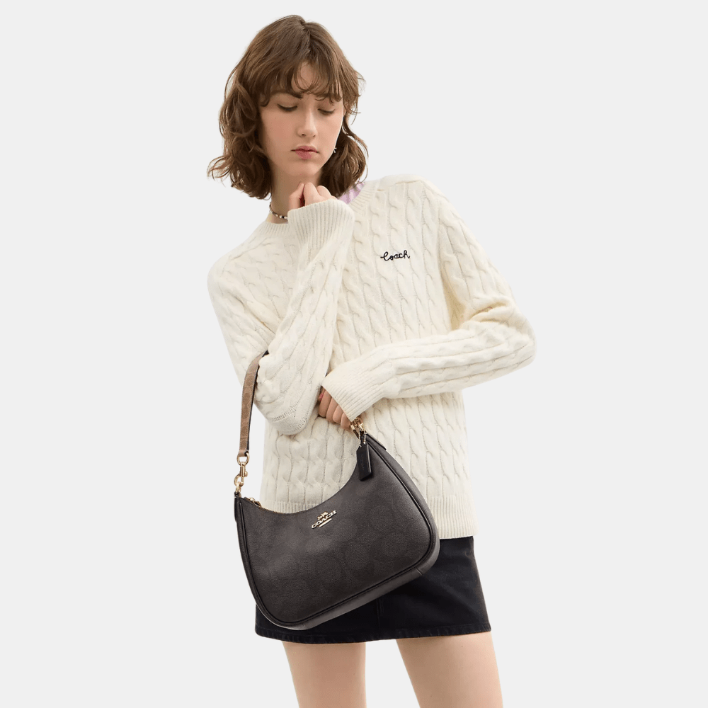 Coach Teri Hobo Bag In Blocked Signature Canvas - DIVA ONLINE STORE