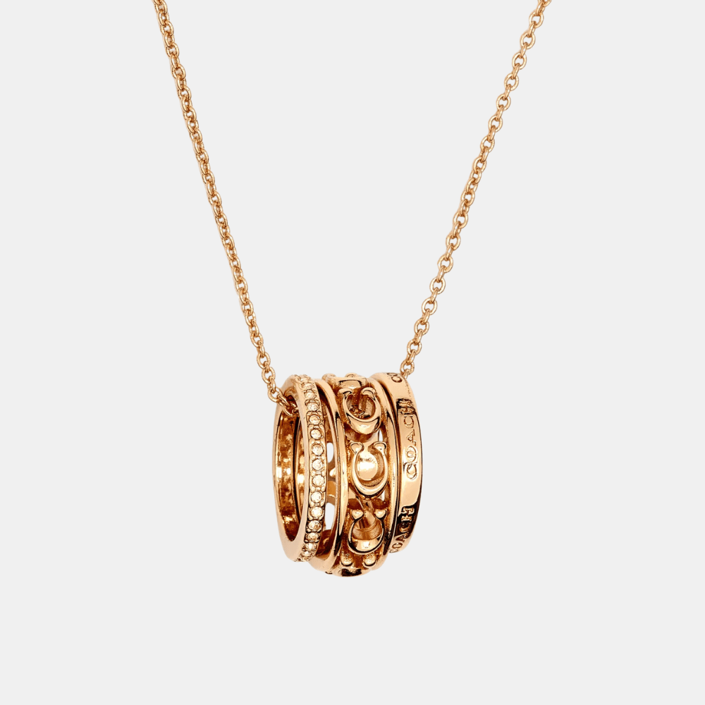 Coach Signature Open Work Pendant Necklace - DIVA ONLINE STORE