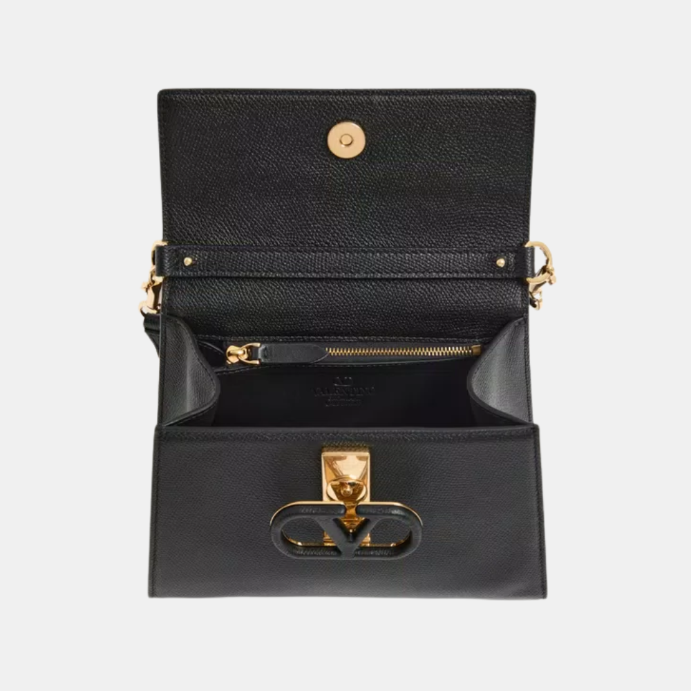 Valentino Garavani Vsling Small Handbag In Grainy Calfskin (Black)