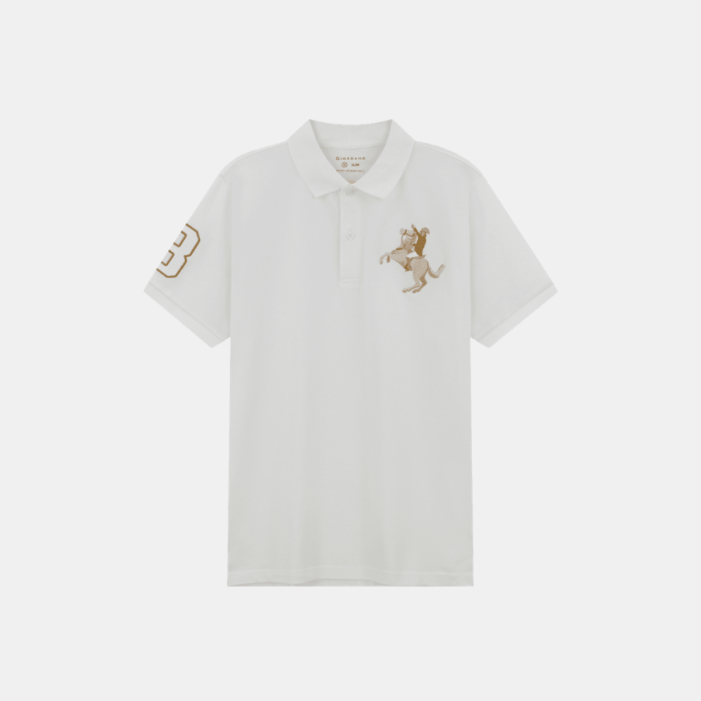 Giordano 3D Napoleon Polo Shirt (White) - DIVA ONLINE STORE