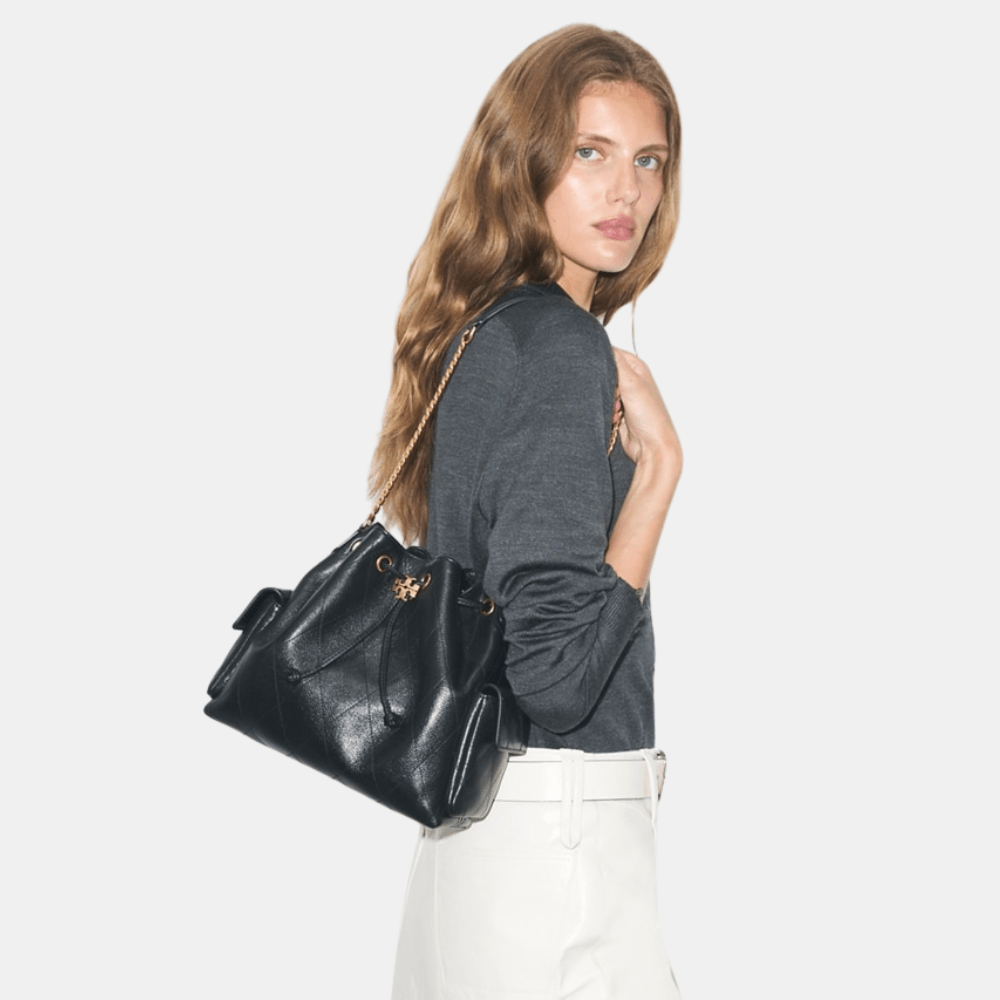 Tory Burch Charlie Quilted Drawstring Shoulder Bag - DIVA ONLINE STORE