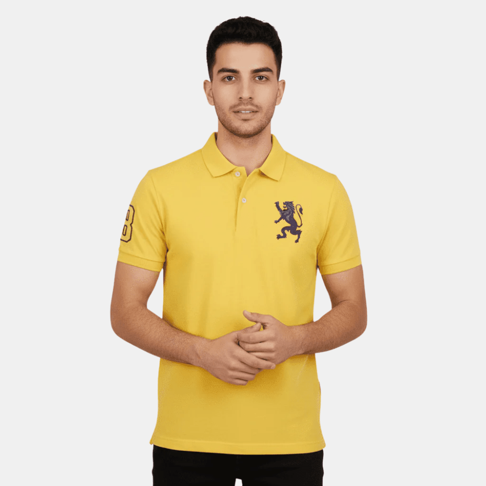 Giordano 3D Lion Polo Shirt (Yellow) - DIVA ONLINE STORE