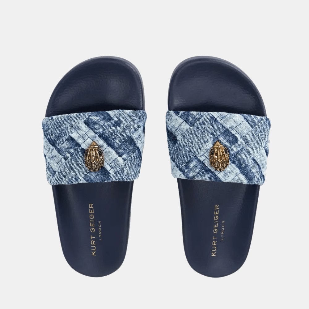 Kurt Geiger Meena Eagle Slide (Denim) - DIVA ONLINE STORE
