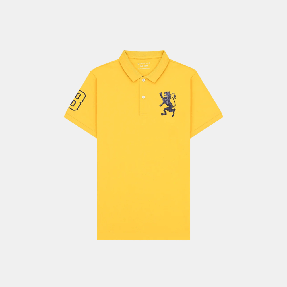 Giordano 3D Lion Polo Shirt (Yellow) - DIVA ONLINE STORE