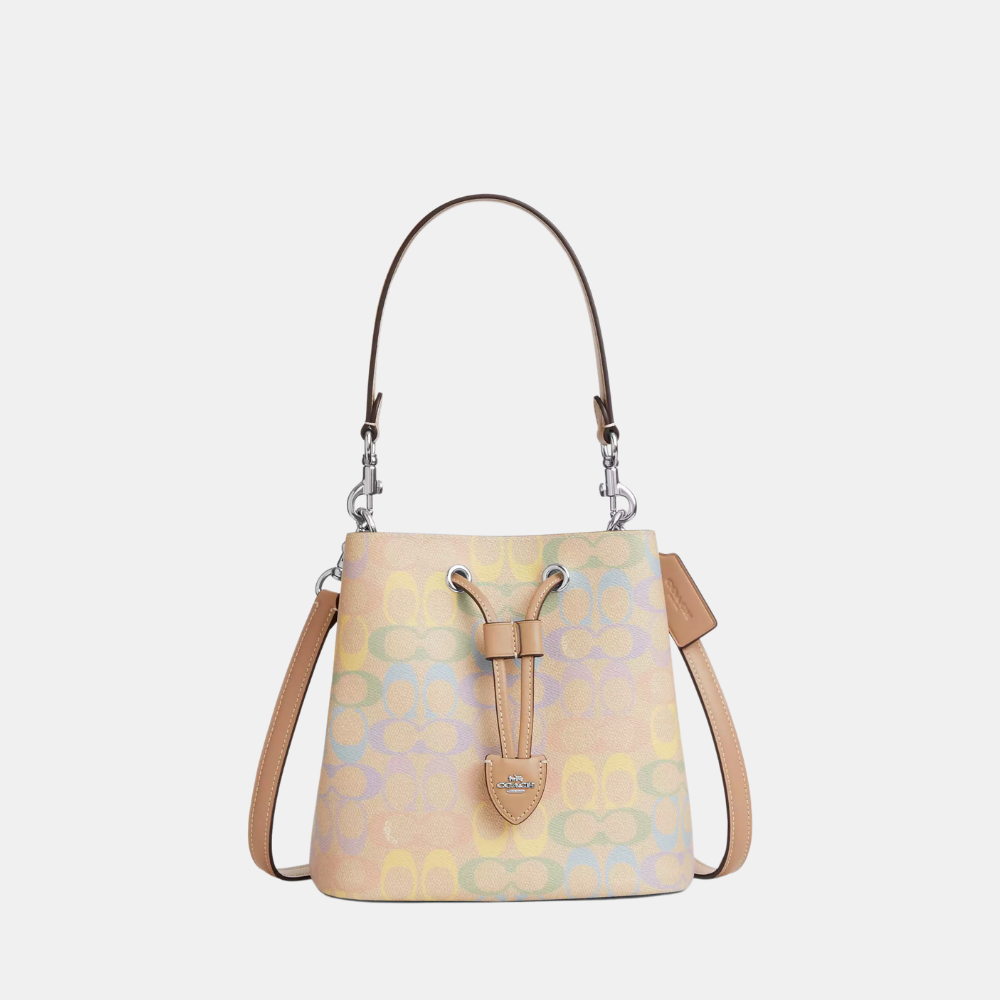 Coach Rowan Bucket Bag In Rainbow Signature Canvas