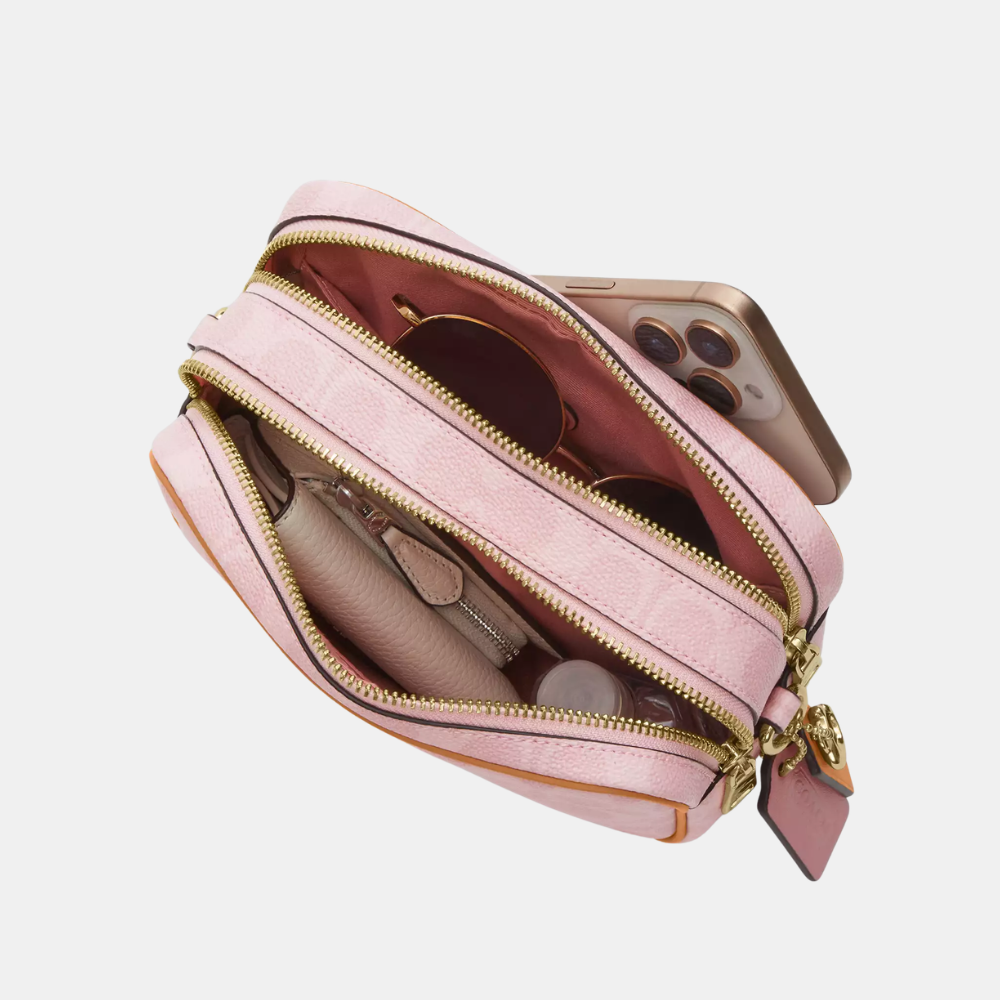 Coach Mini Carey Crossbody Bag In Signature Canvas With Charms
