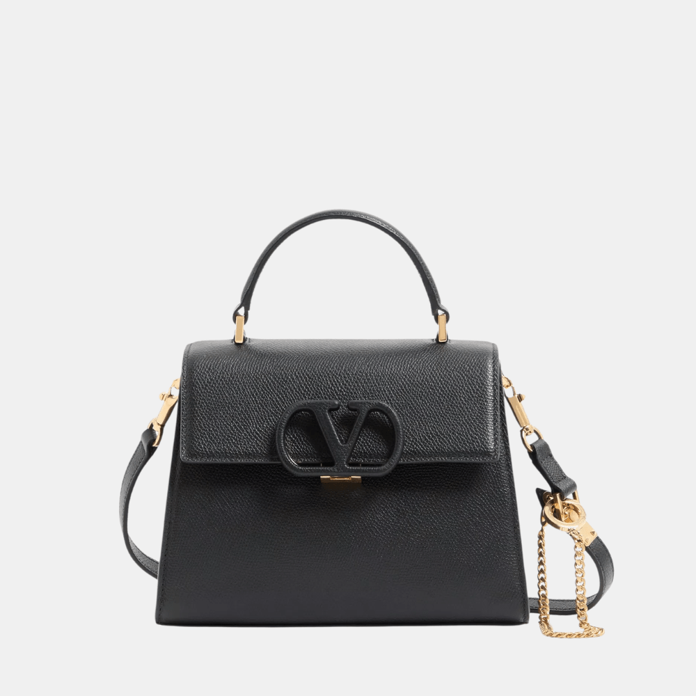 Valentino Garavani Vsling Small Handbag In Grainy Calfskin (Black) - DIVA ONLINE STORE