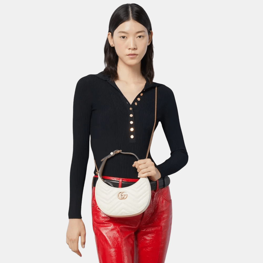 Gucci GG Marmont Mini Shoulder Bag (White) - DIVA ONLINE STORE