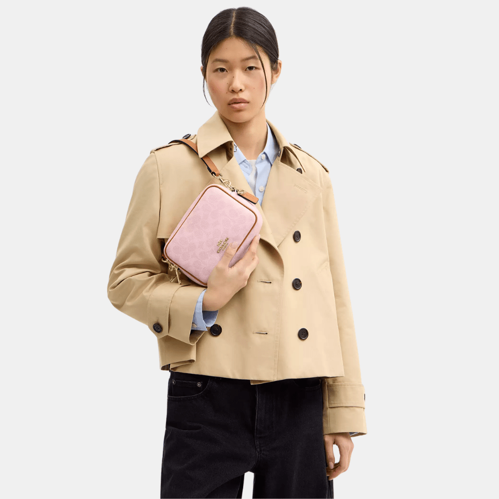 Coach Mini Carey Crossbody Bag In Signature Canvas With Charms - DIVA ONLINE STORE