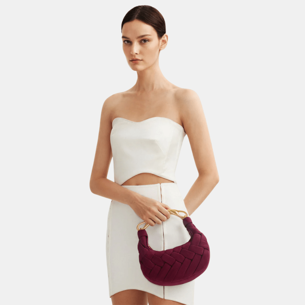 JW Pei Orla Weave Faux Suede Handbag - DIVA ONLINE STORE