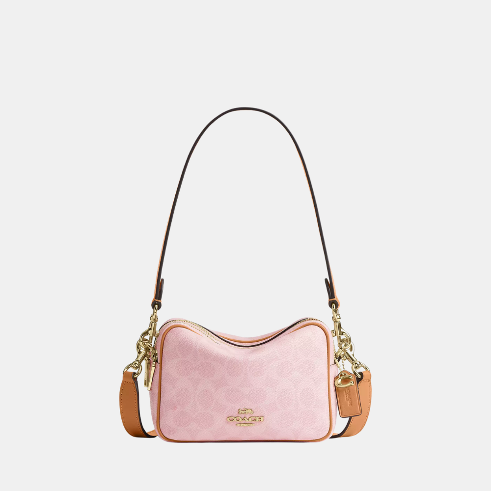 Coach Mini Carey Crossbody Bag In Signature Canvas With Charms