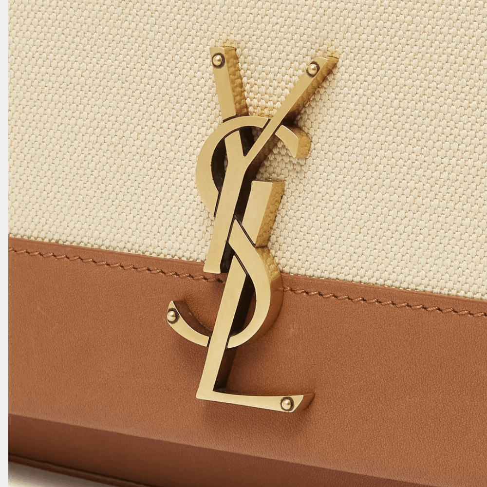 Saint Laurent Kate Small Leather and Canvas Bag - DIVA ONLINE STORE