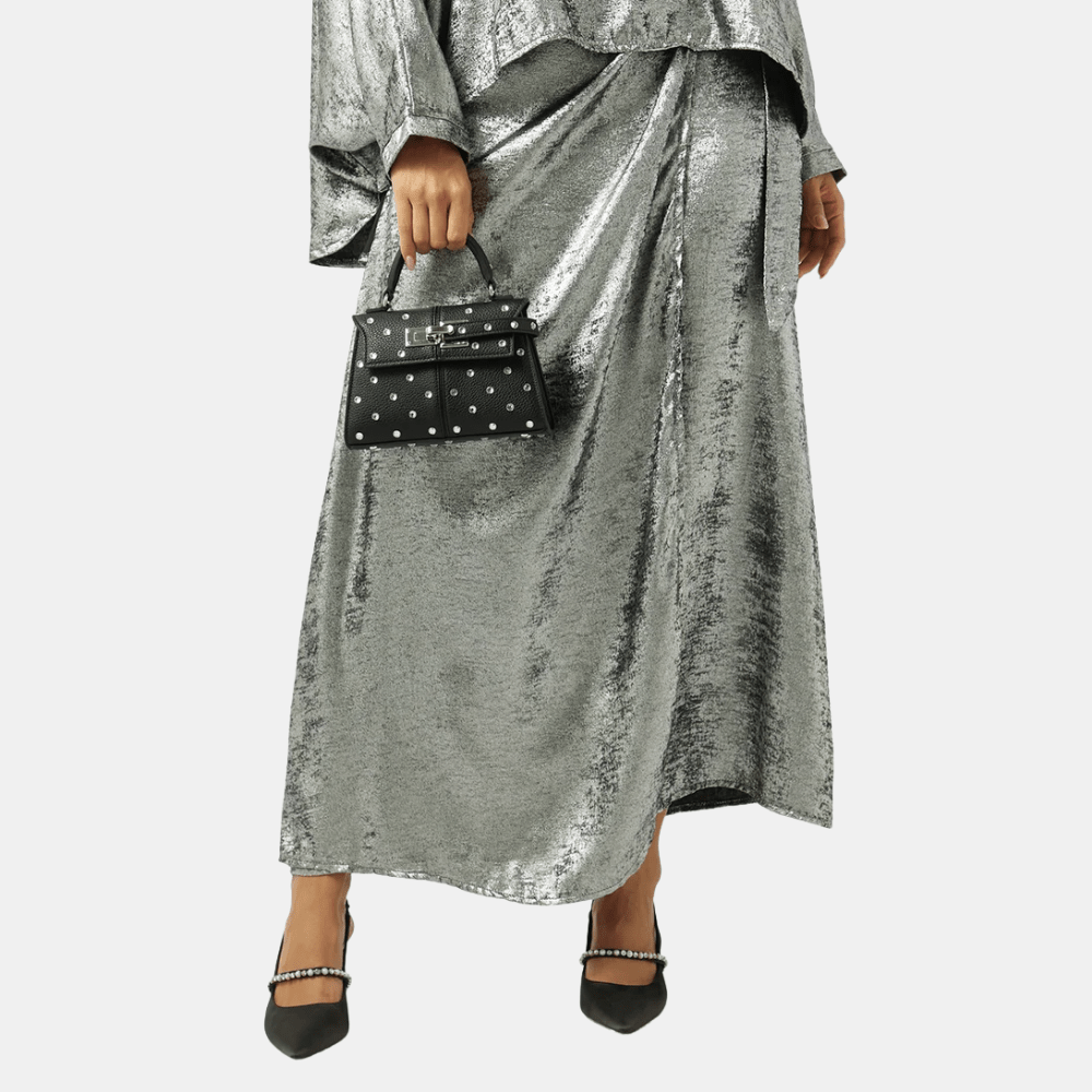 JW Pei Elise Artificial Crystal Top Handle Bag (Black) - DIVA ONLINE STORE