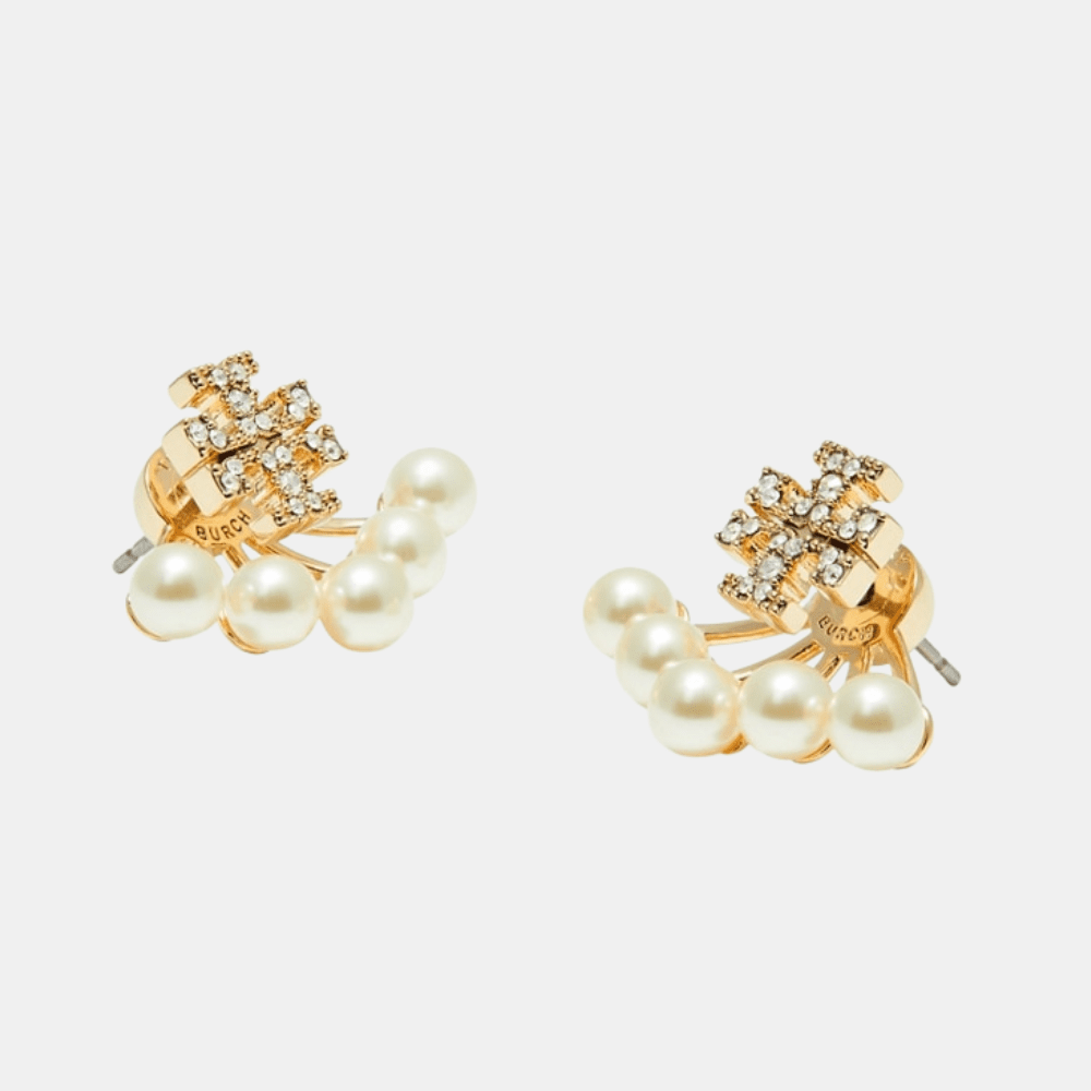 Tory Burch Moondance Pearl Front - Back Earrings (Tory Gold) - DIVA ONLINE STORE