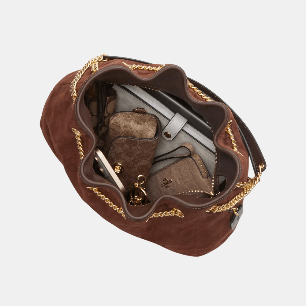 Coach Evelyn Shoulder Bag With Quilting (Vintage Brown) - DIVA ONLINE STORE