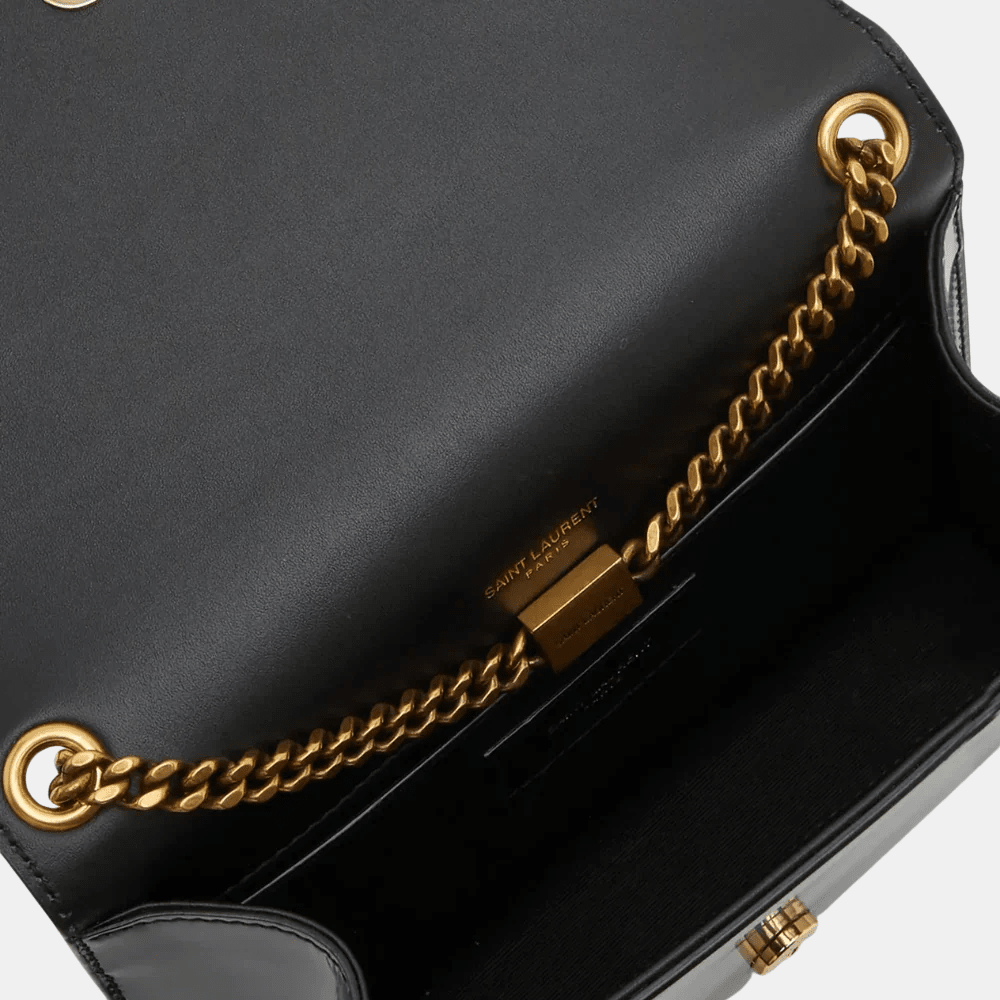 Saint Laurent Kate Small Shoulder Bag (Black/ White) - DIVA ONLINE STORE
