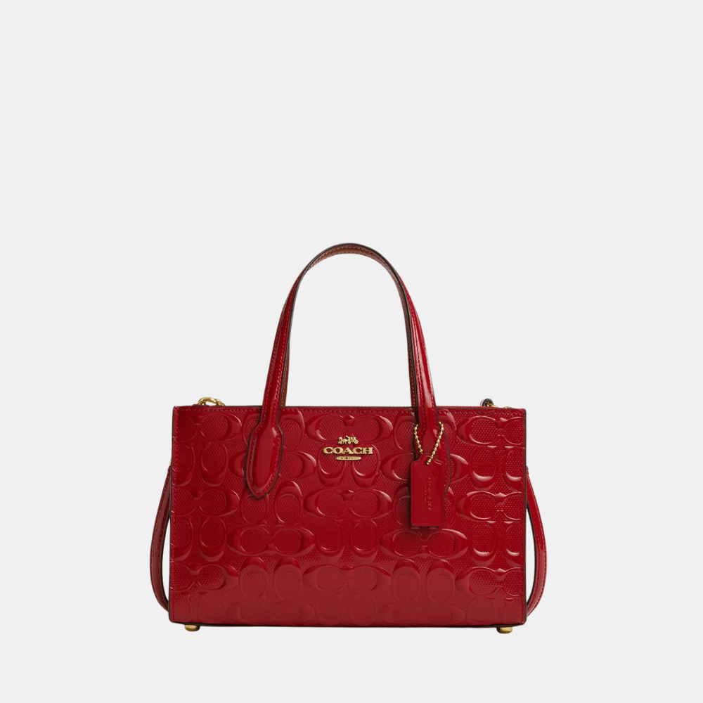 Coach Nina Small Tote Bag In Signature Leather (Red) - DIVA ONLINE STORE