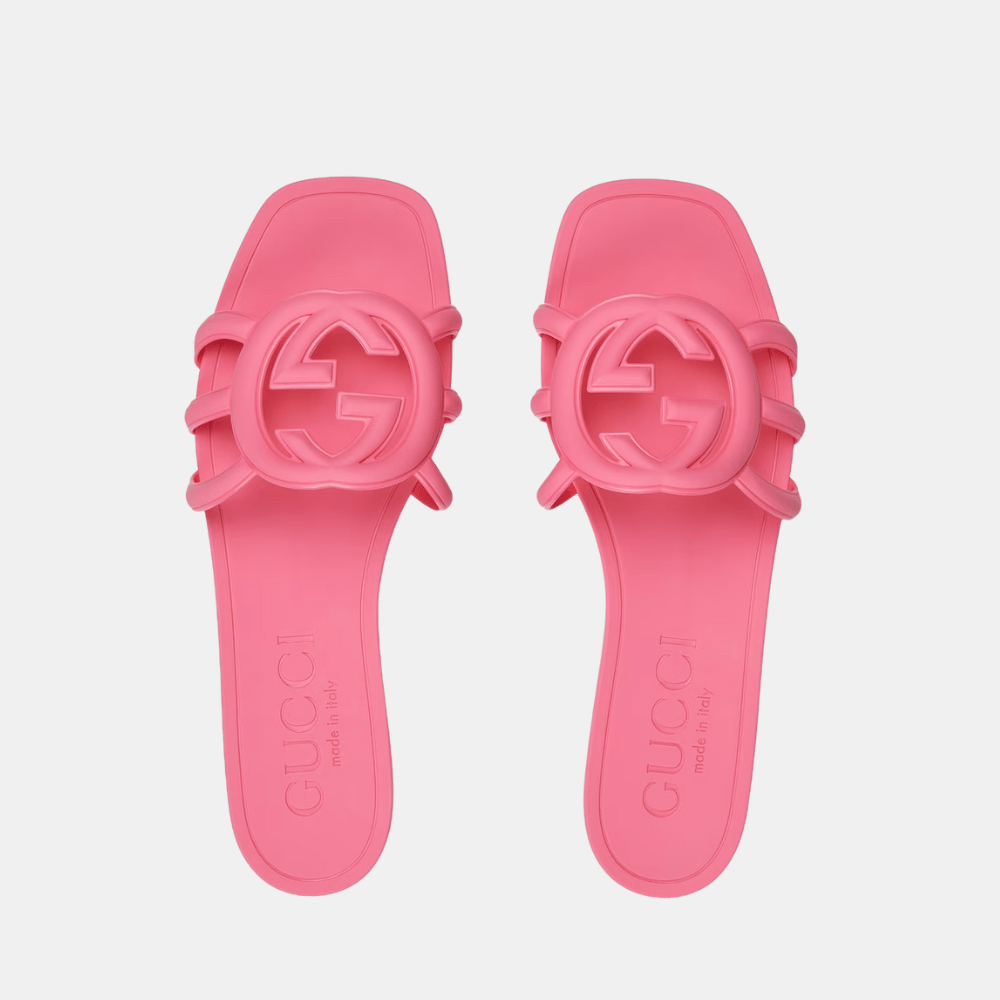 Gucci Interlocking G Slide Sandal (Dark Pink) - DIVA ONLINE STORE