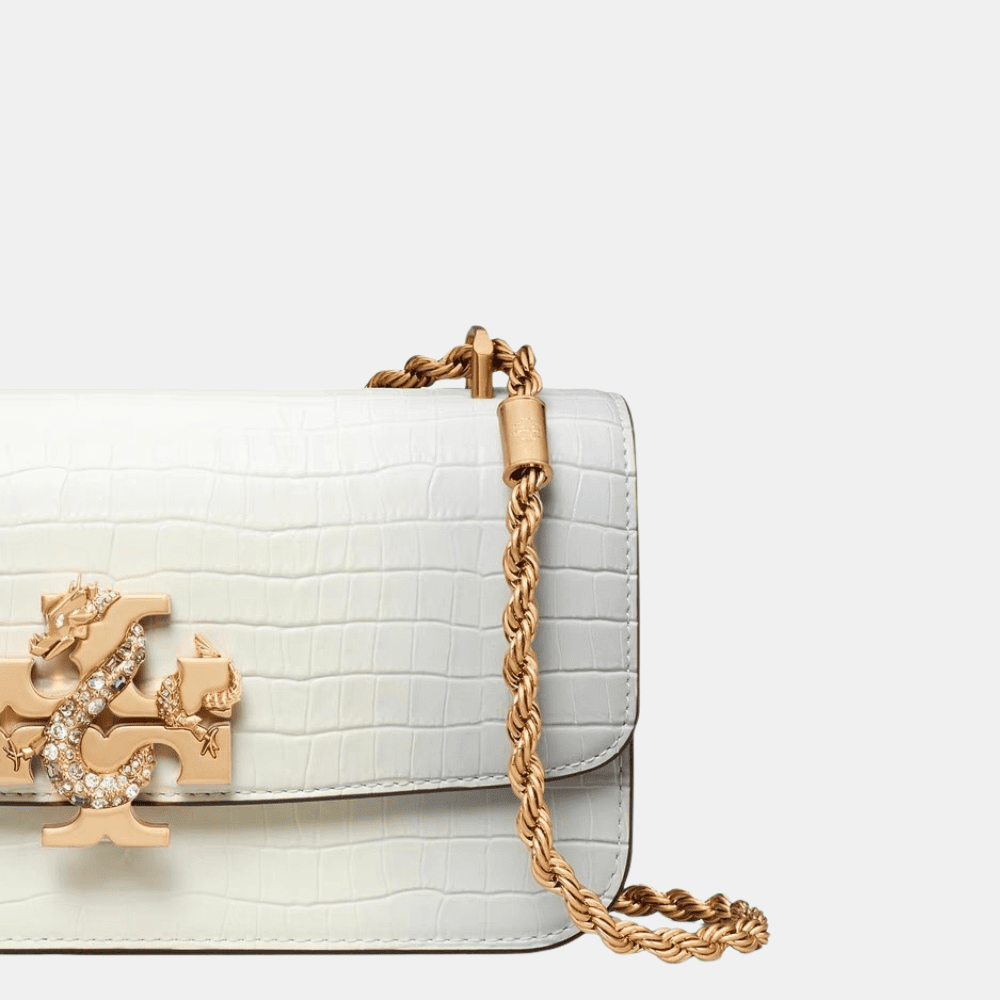 Tory Burch Eleanor Embossed Rectangular Bag (White) - DIVA ONLINE STORE
