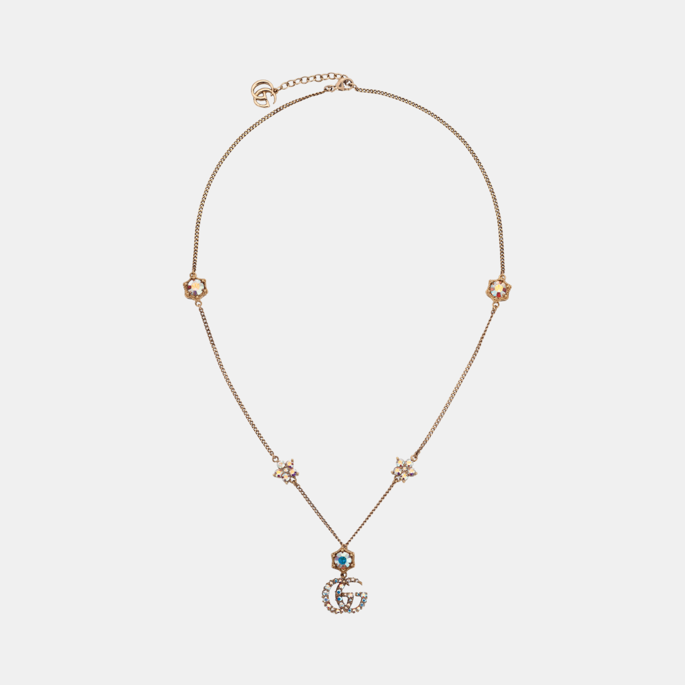 Gucci Double G Necklace With Crystals - DIVA ONLINE STORE