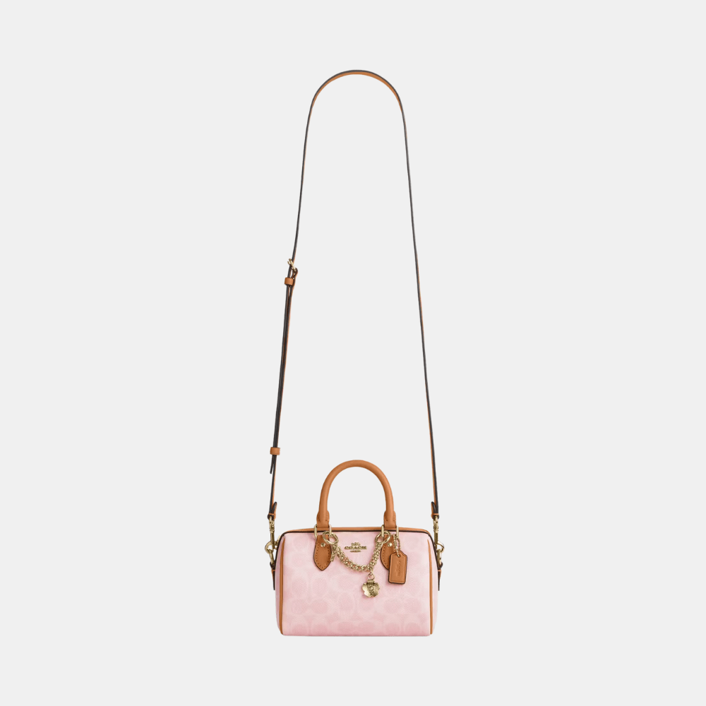 Coach Mini Rowan Crossbody Bag In Signature Canvas With Charms - DIVA ONLINE STORE