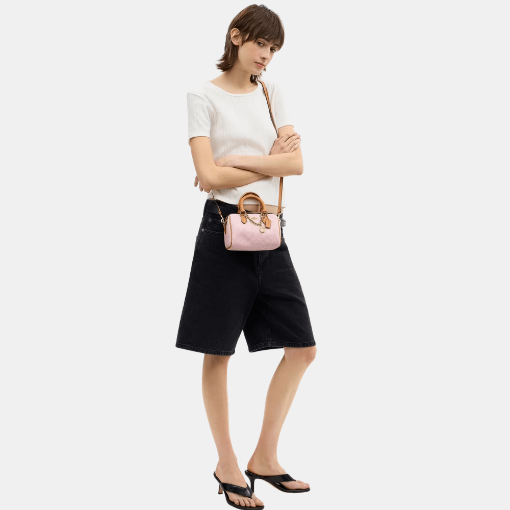 Coach Mini Rowan Crossbody Bag In Signature Canvas With Charms - DIVA ONLINE STORE
