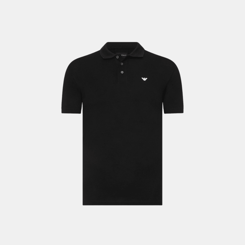 Emporio Armani Piqué Polo Shirt (Black) - DIVA ONLINE STORE